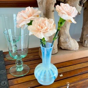 Hand Blown Bud Vase Opalescent Iridescent